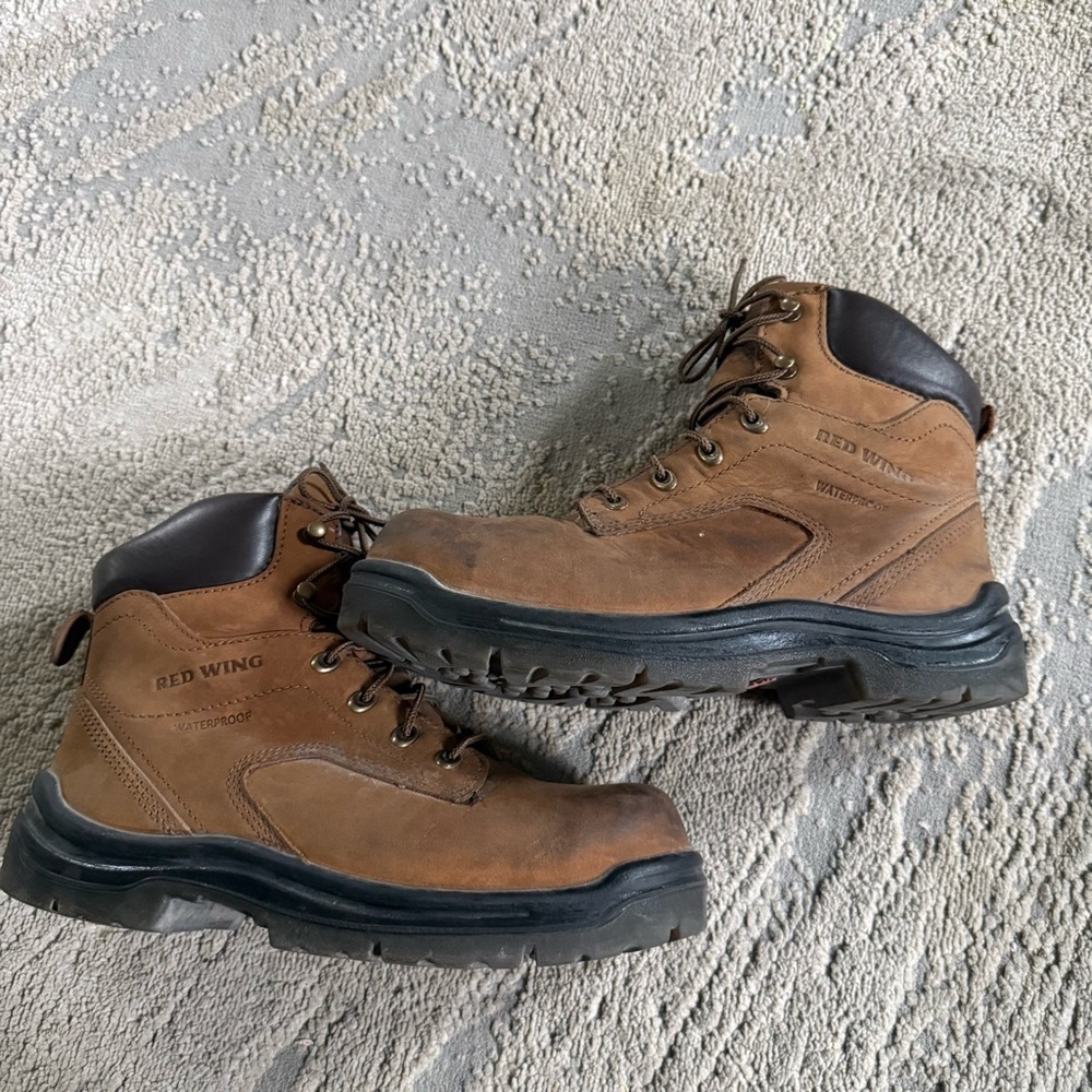 Red Wing work boots King Toe Waterproof leather brown Safety Toe boots  9 - Picture 2 of 12